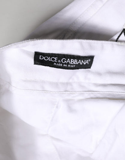 White Cotton Men Cargo Denim Trouser Jeans