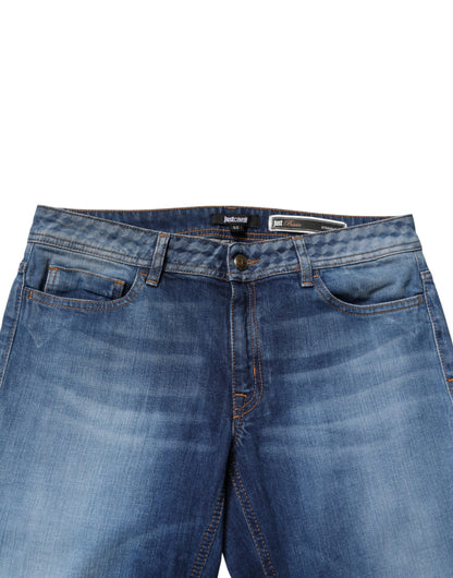 Blue Washed Mid Waist Skinny Denim Trouser Jeans