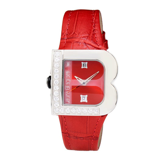 Red Leather Dress Watch