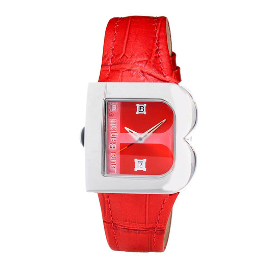 Red Leather Dress Watch