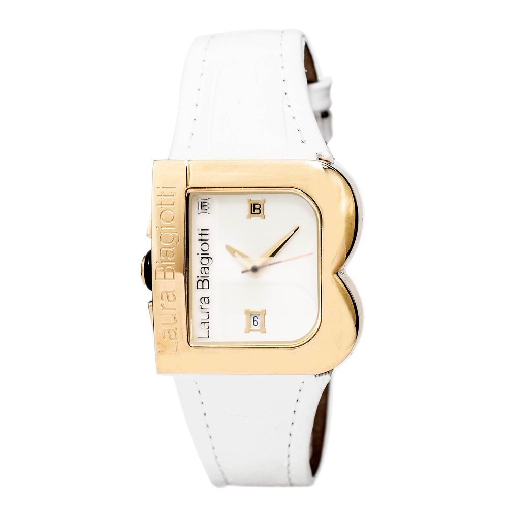 White Leather Dress Watch