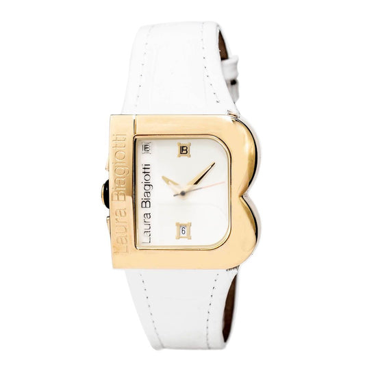 White Leather Dress Watch