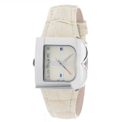 Beige Leather Dress Watch