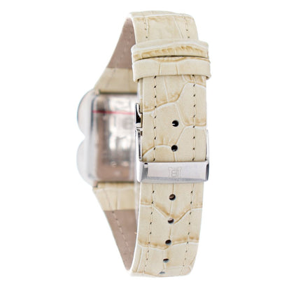 Beige Leather Dress Watch