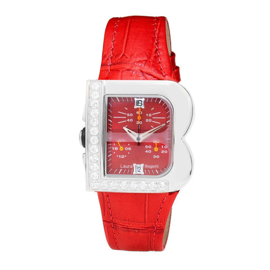 Red Leather Dress Watch