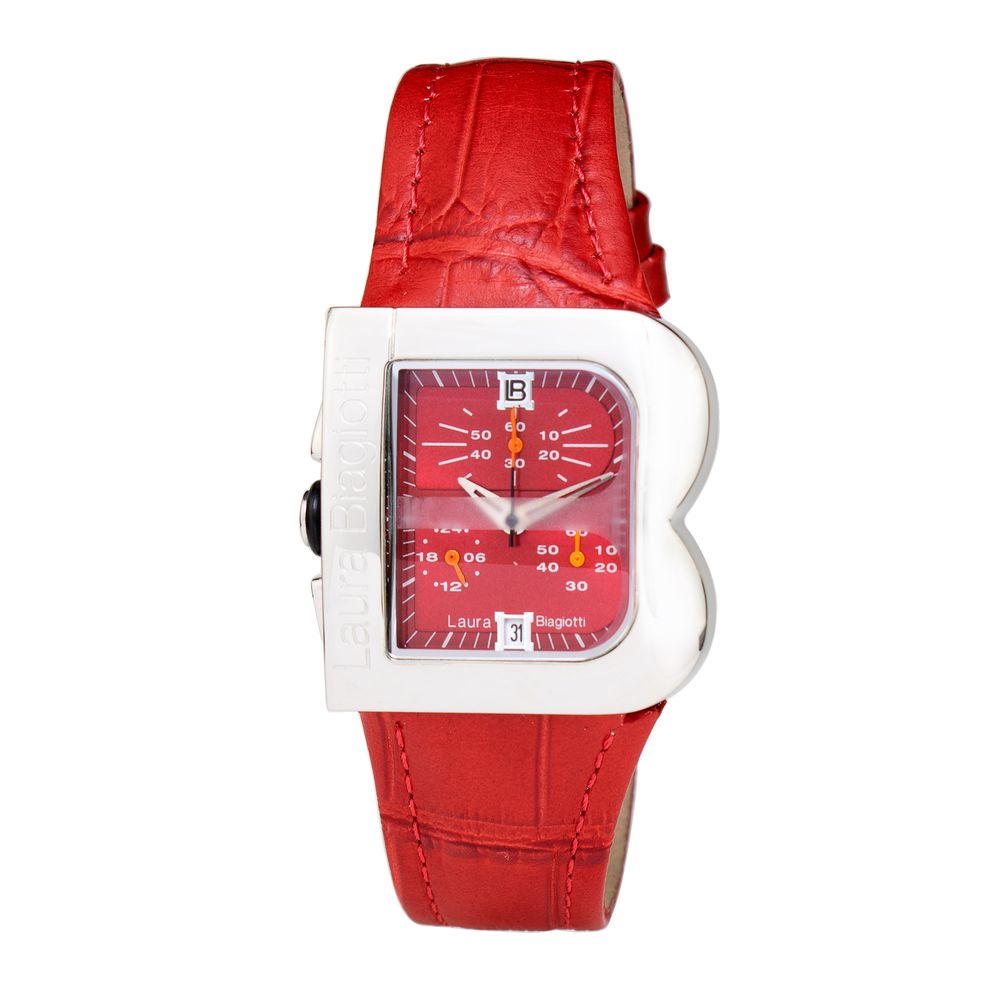 Red Leather Dress Watch