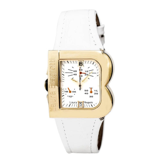 White Leather Dress Watch