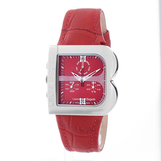 Red Leather Dress Watch