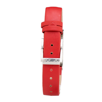 Red Leather Dress Watch