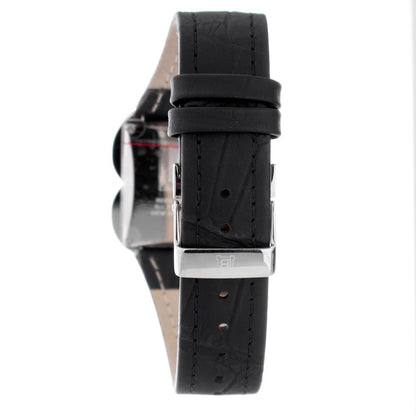 Black Leather Dress Watch