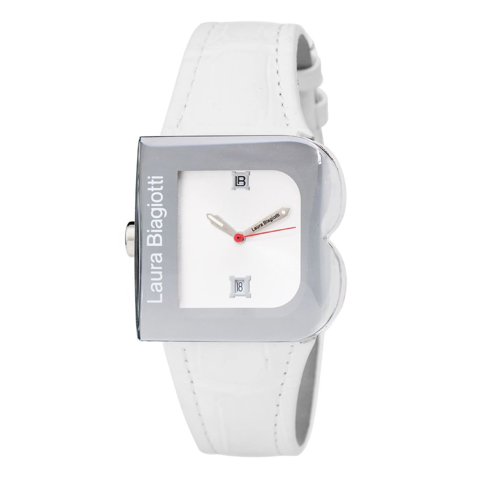 White Leather Dress Watch