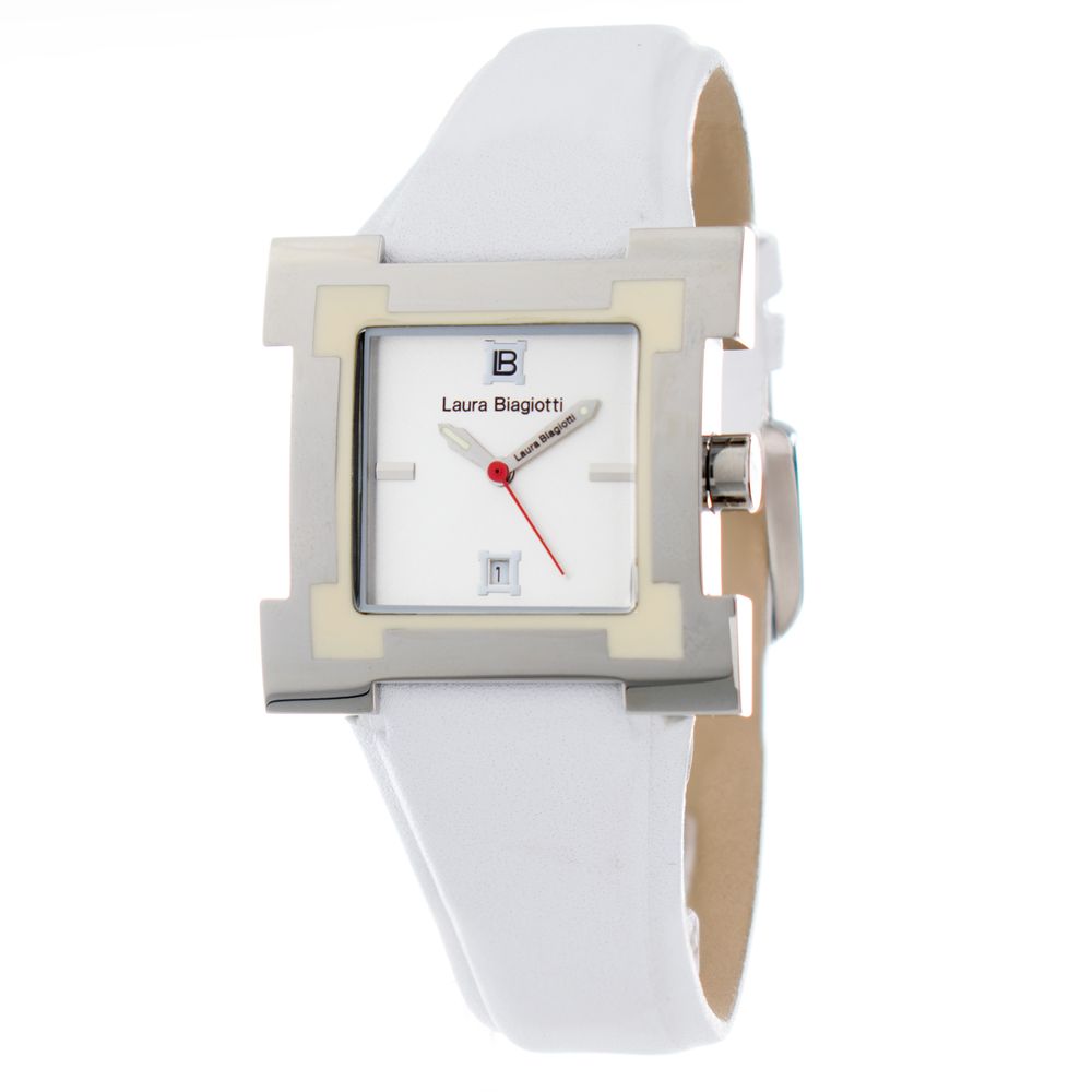 White Leather Dress Watch