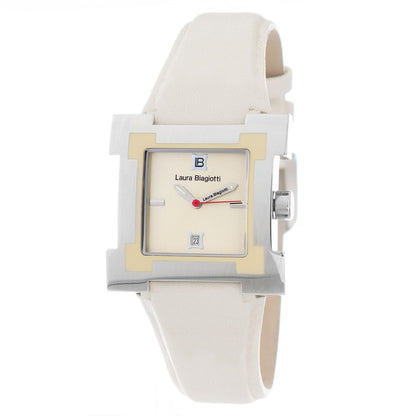 Beige Leather Dress Watch