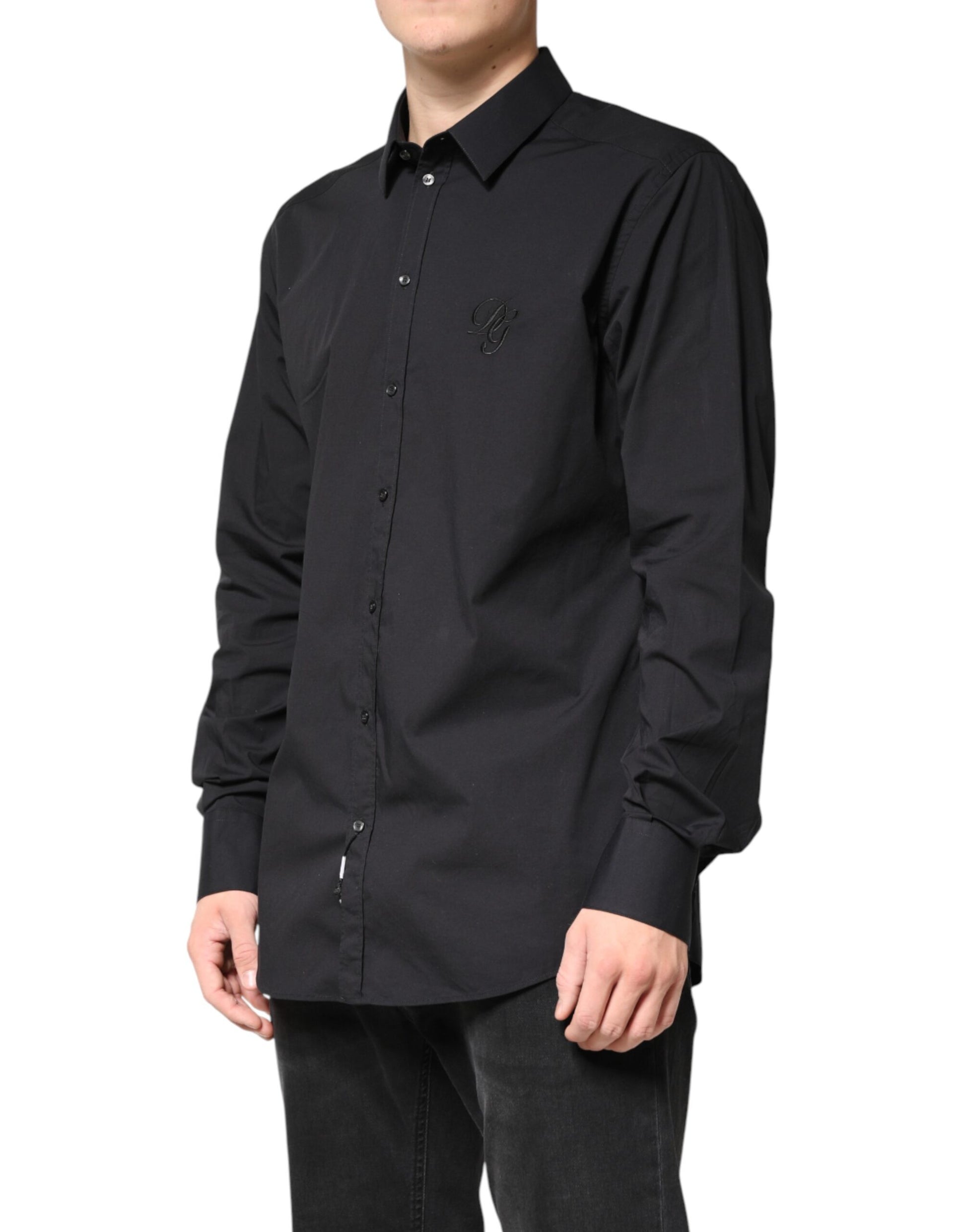 Black GOLD Cotton Men Dress Formal Shirt