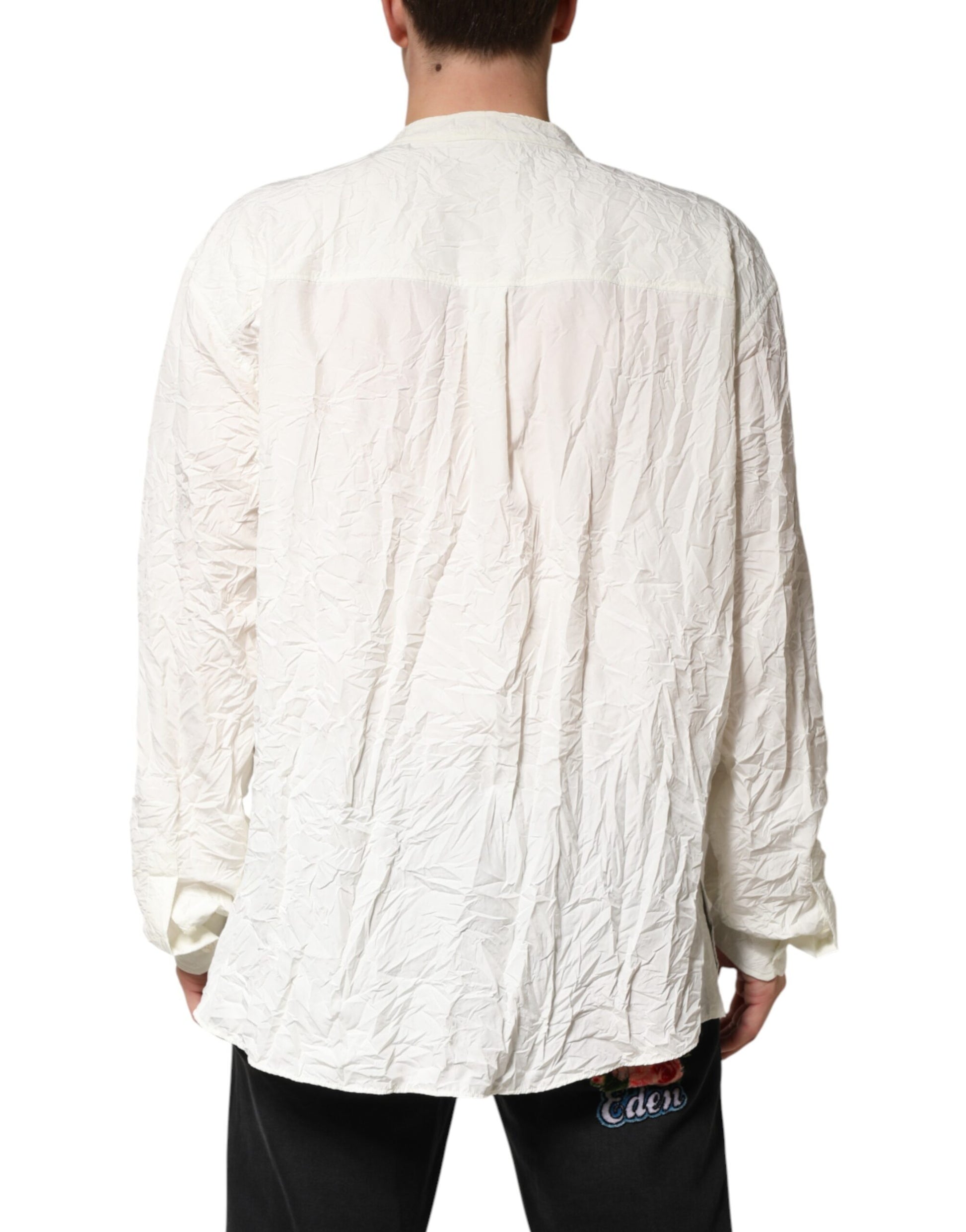 White Cotton Men Long Sleeves Men Shirt
