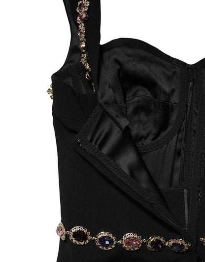 Black Embellished Sheath Mermaid Gown Dress
