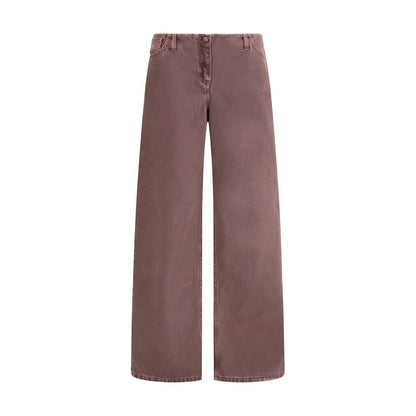 Brown Cotton Relaxed Fit Jeans