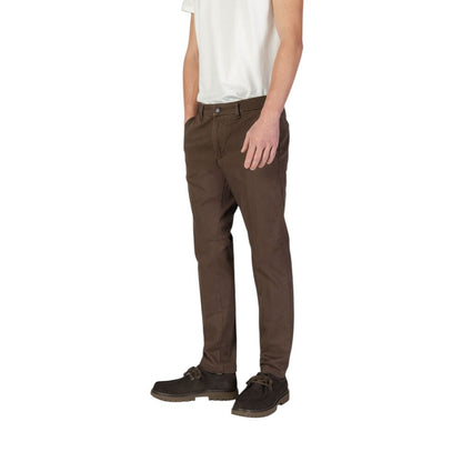 Brown Cotton Skinny Pants
