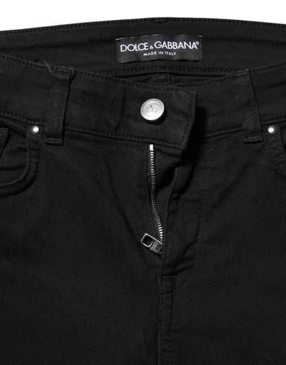 Black Cotton Casual Skinny Denim Jeans
