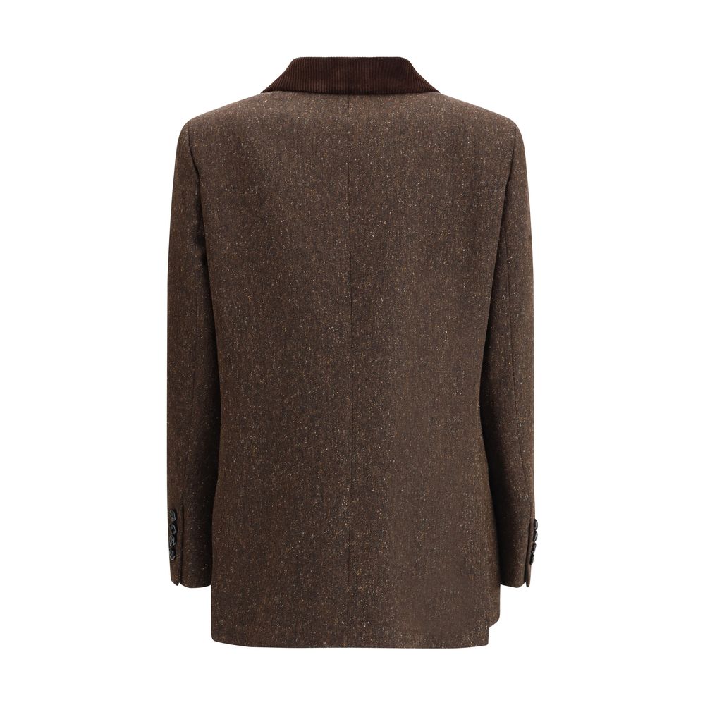 Brown Fleece Wool Blazer