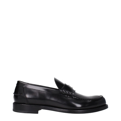 Black Leather Slip-On Loafers