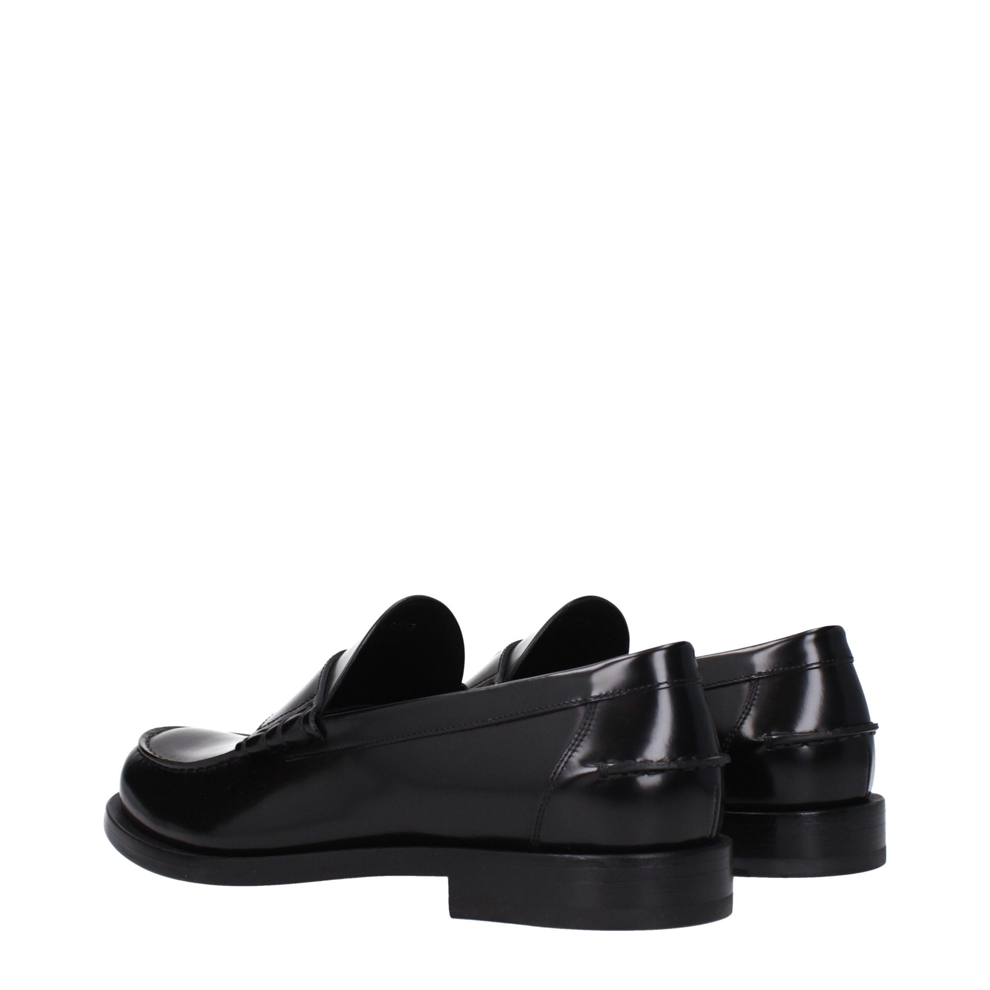 Black Leather Slip-On Loafers