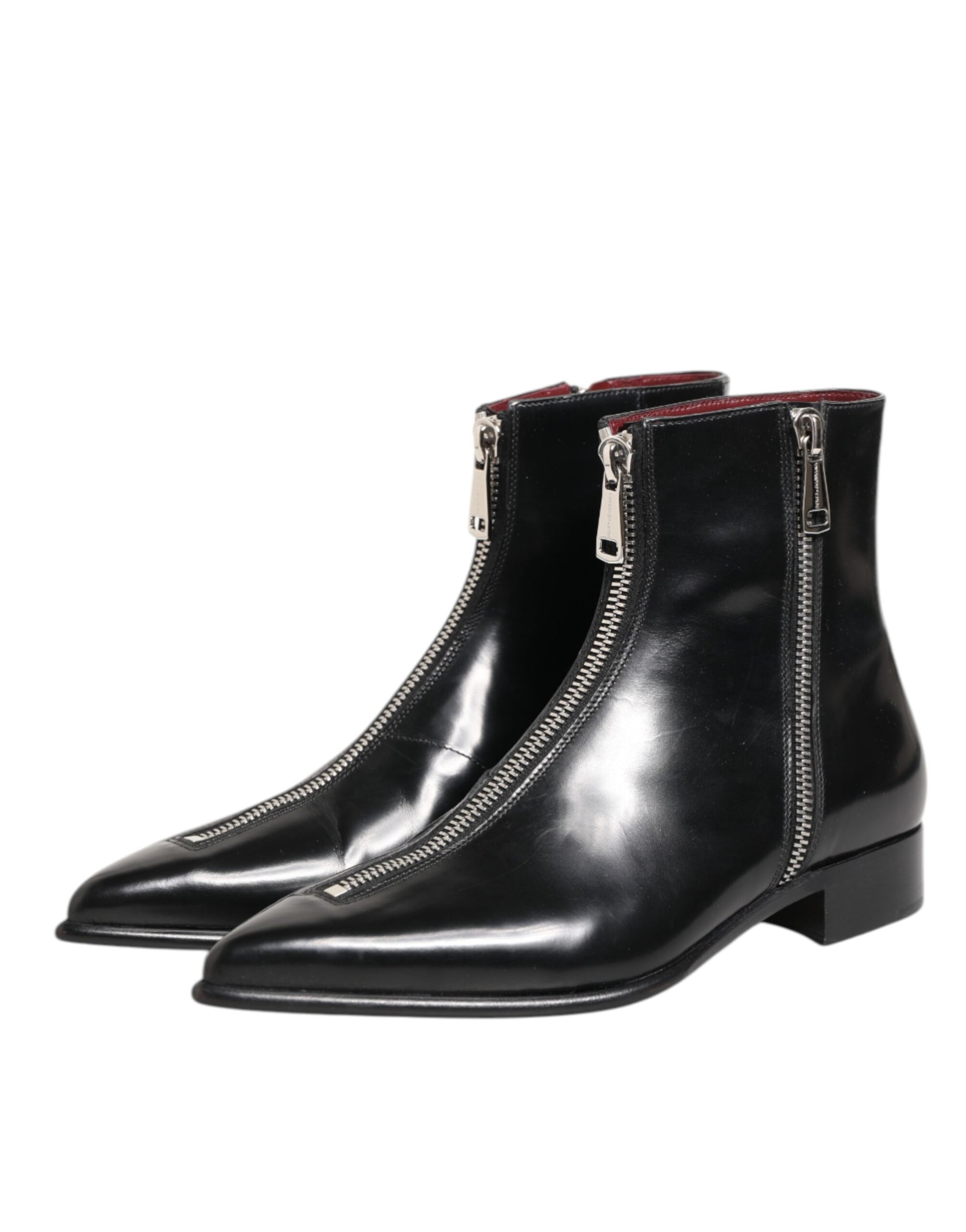Black Leather Chelsea Short Ankle Boots Shoes
