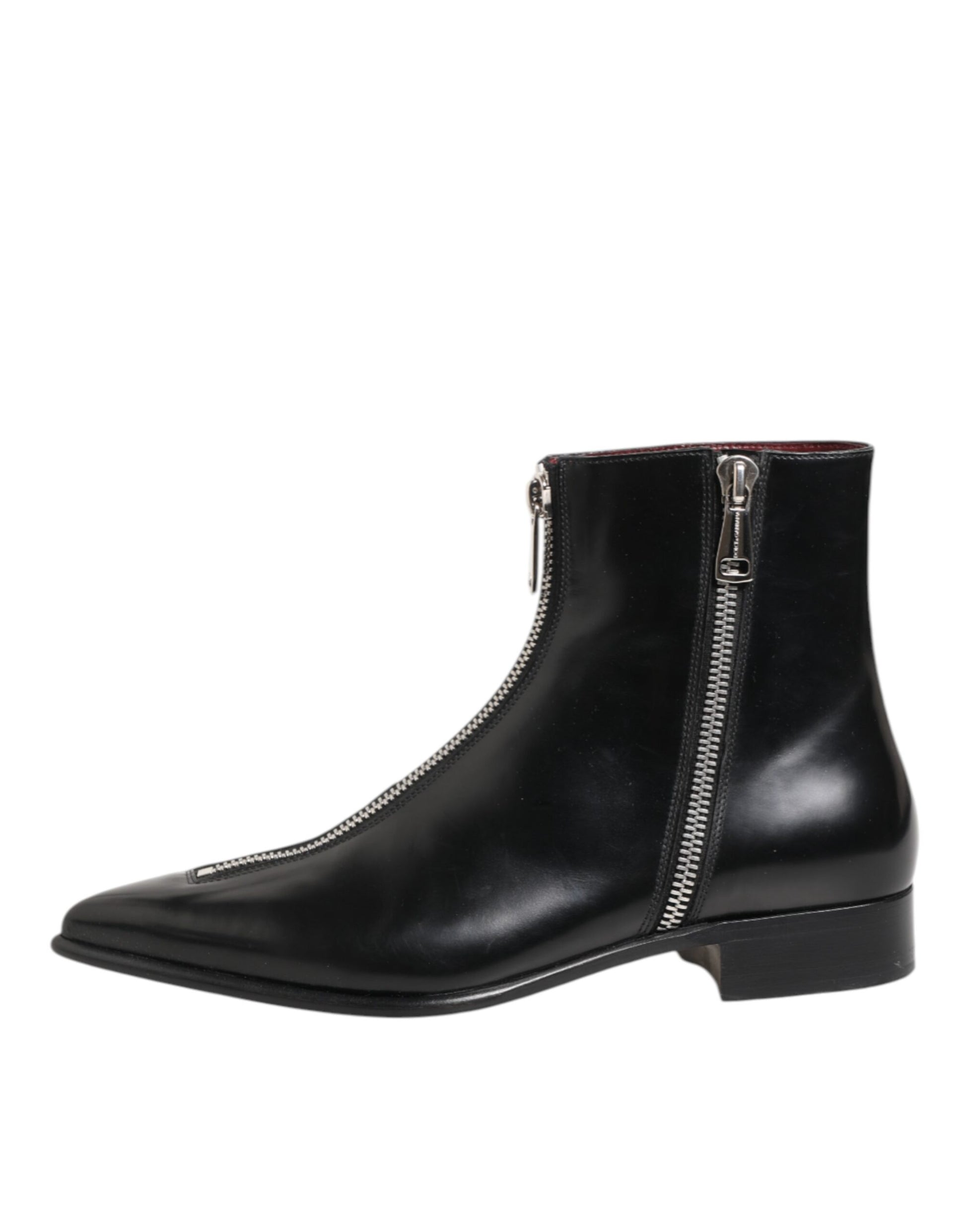 Black Leather Chelsea Short Ankle Boots Shoes