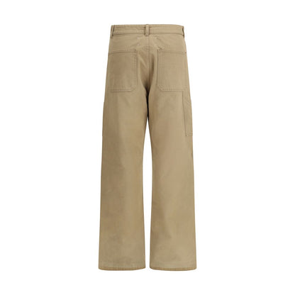 Beige Cotton Cargo Pants