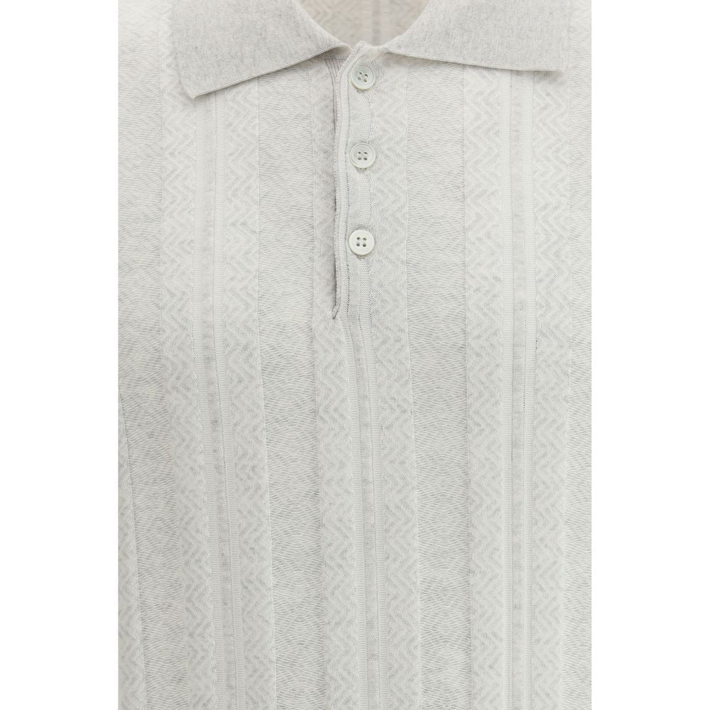 Gray Cotton Polo Shirt