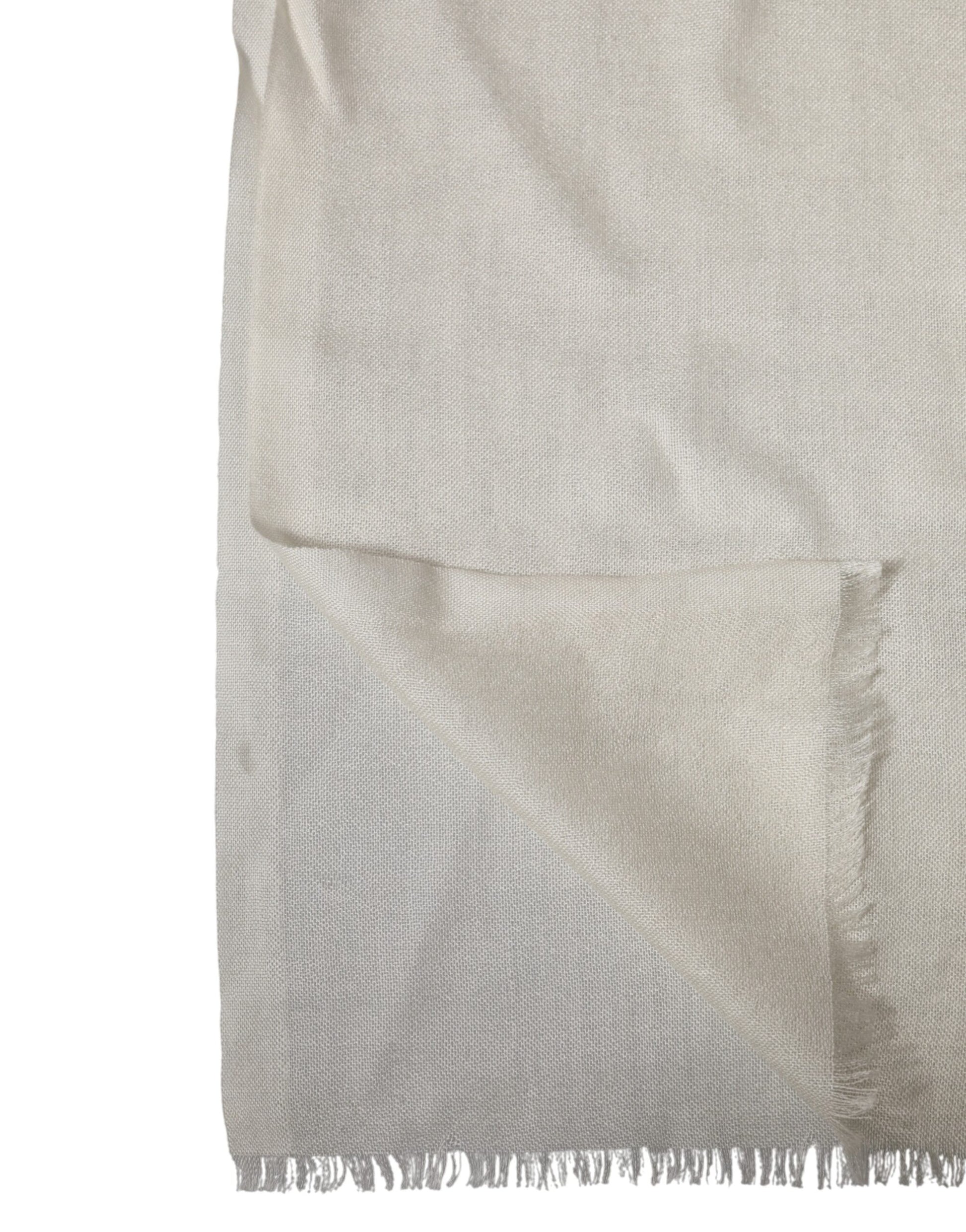 White Cashmere Knit Neck Wrap Shawl Scarf