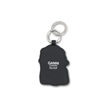 White Recycled Leather Keychain