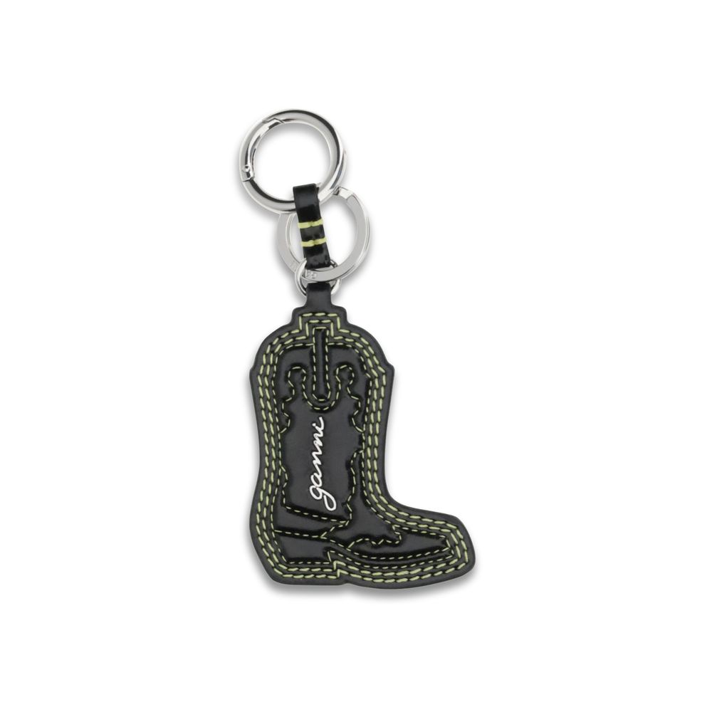Black Recycled Leather Keychain