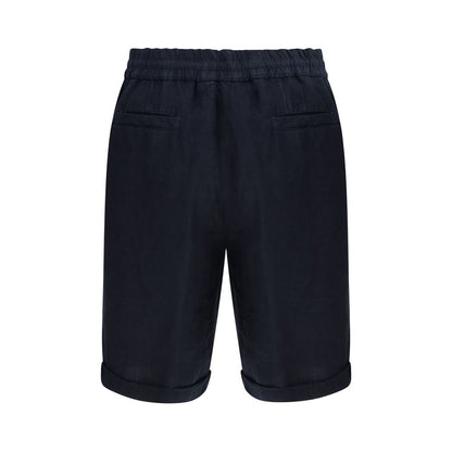Blue Linen Bermuda Shorts