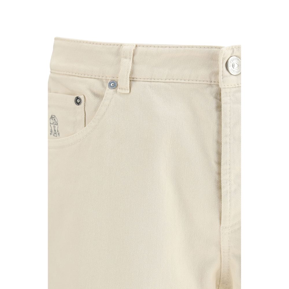 White Cotton High-Waisted Jean