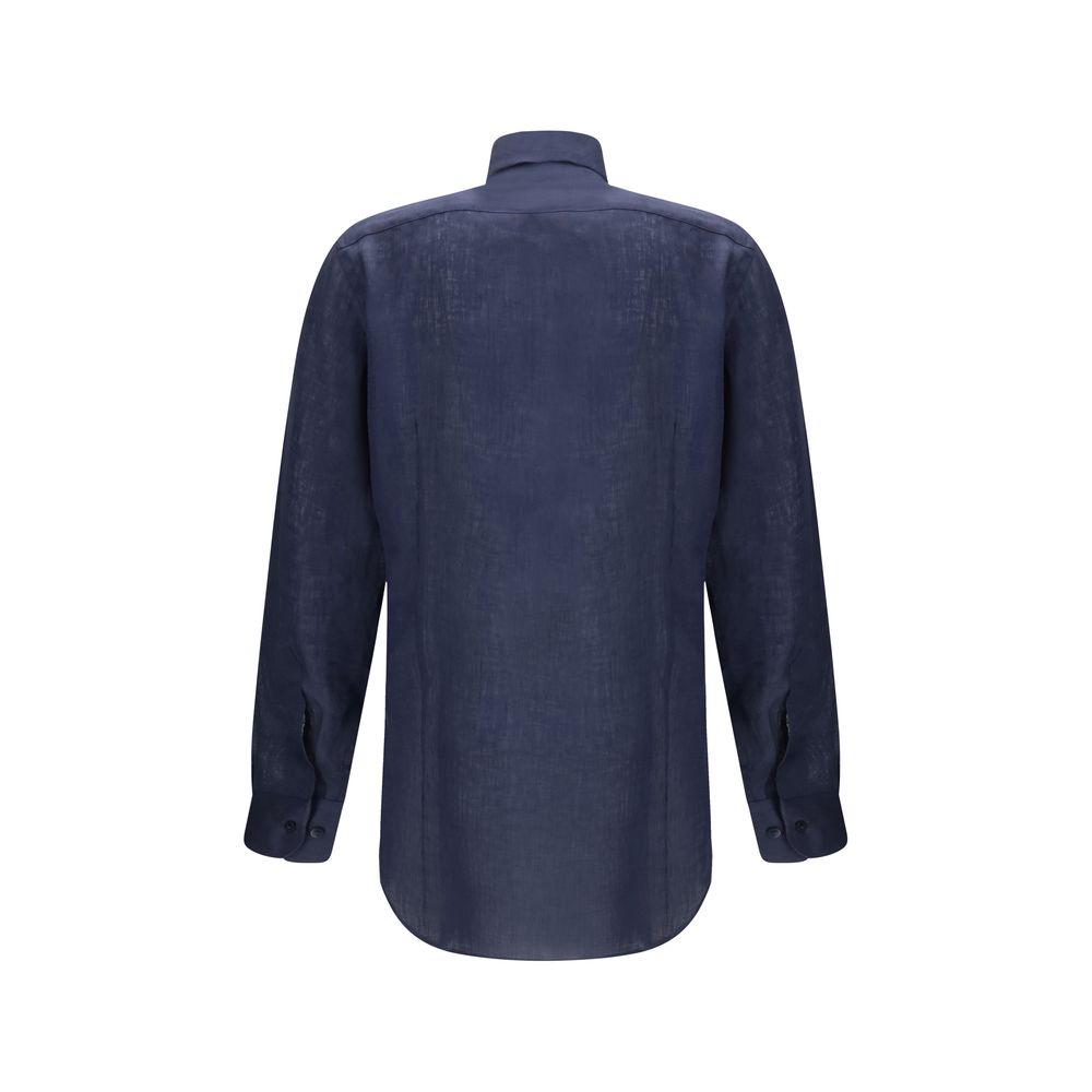 Blue Linen Dress Shirt