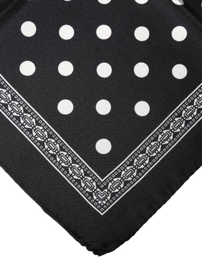 Black Polka Dot Square Handkerchief Scarf