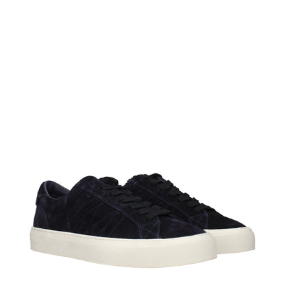 Blue Leather Low Top Sneakers