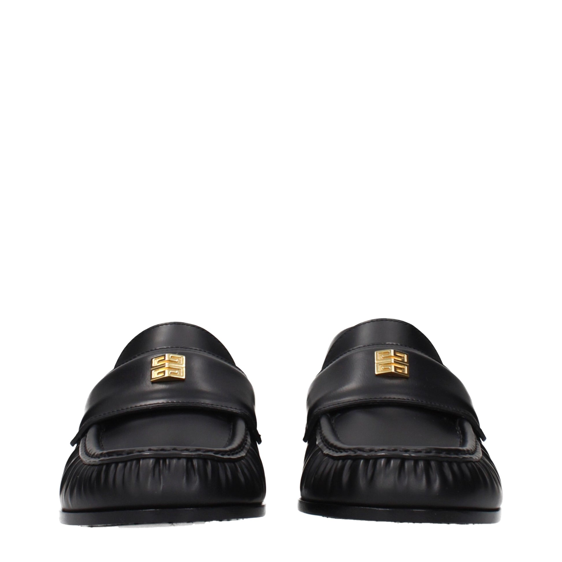 Black Leather Slip-On Loafers