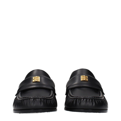 Black Leather Slip-On Loafers