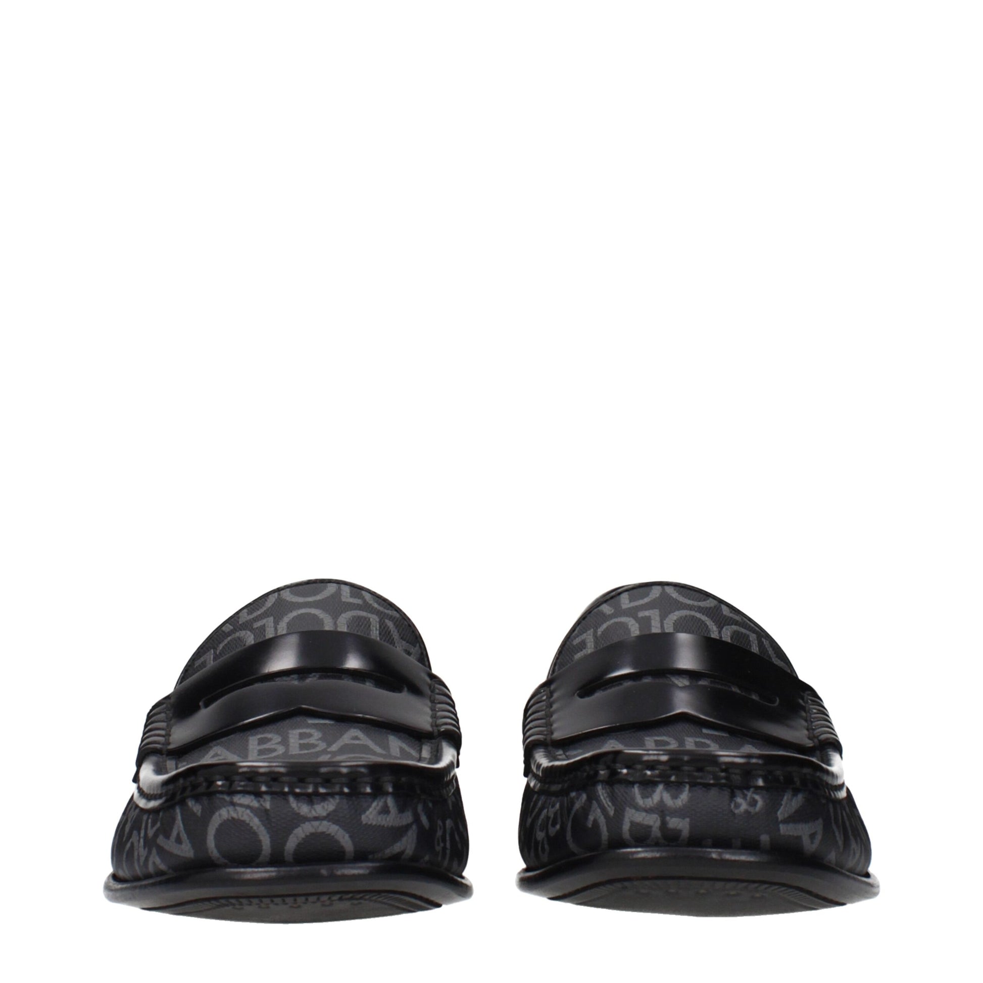 Black Fabric Slip-On Loafers