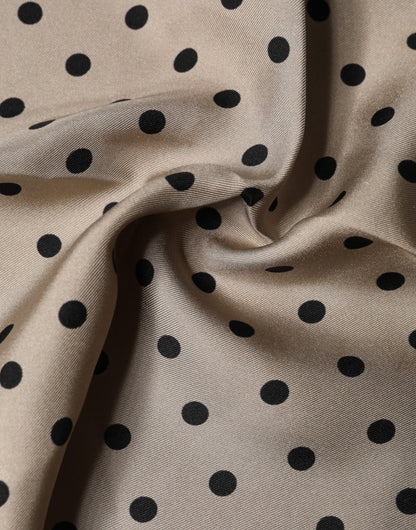 Brown Polka Dot Square Handkerchief Scarf