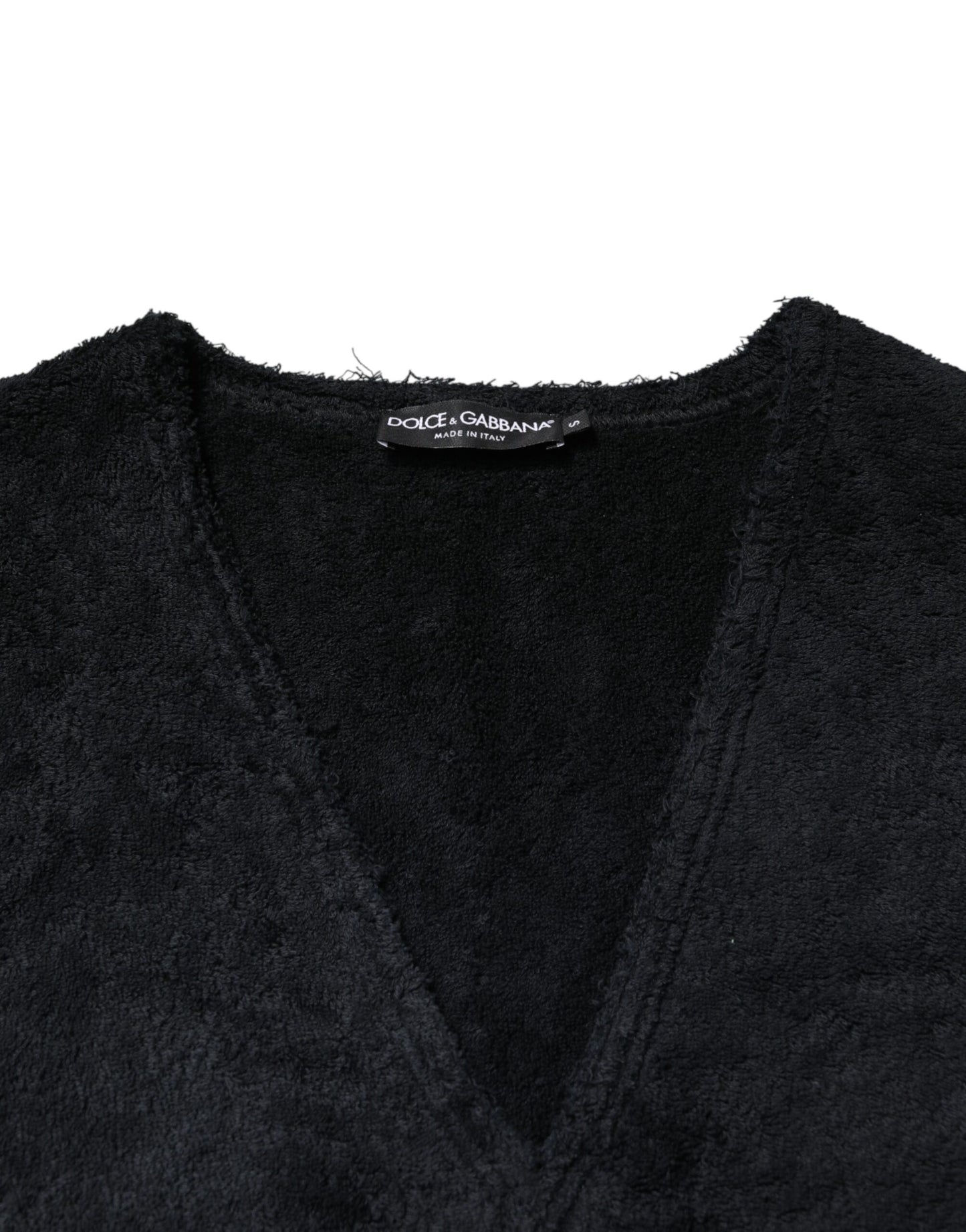 Black Cotton V-Neck Men Sweatshirt Sweater