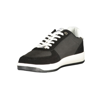Black Polyurethane Men Sneaker