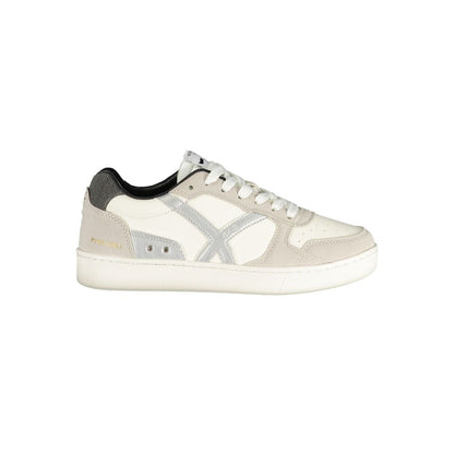 White Polyurethane Women Sneaker