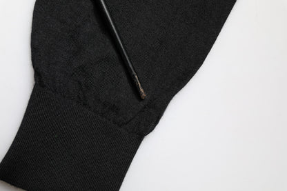 Black Cashmere V-Neck Men Pullover Sweater