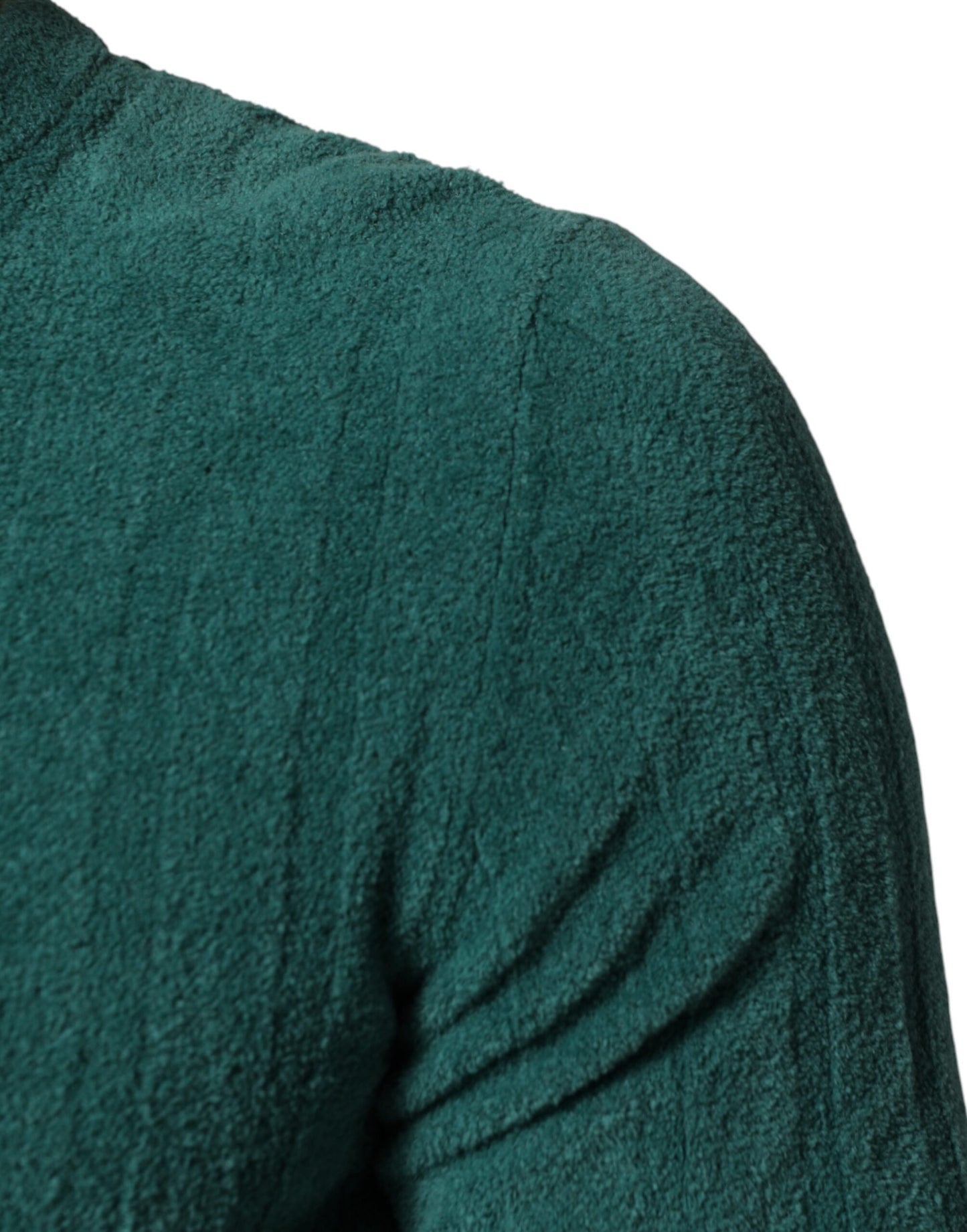 Dark Green Cotton Blend Men Crew Neck T-shirt