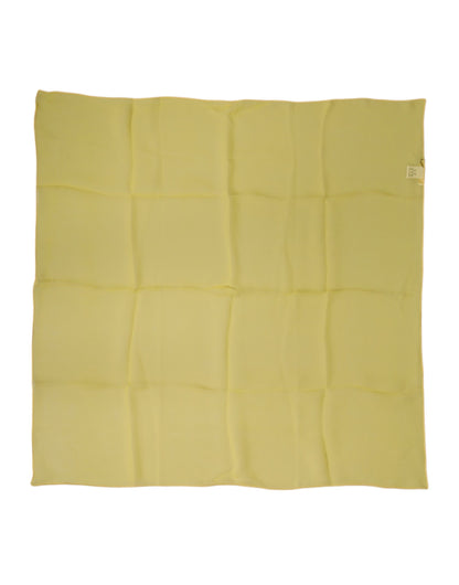 Yellow Silk Neck Wrap Square Foulard Scarf