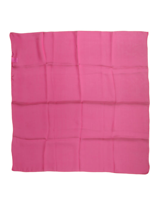 Pink Silk Neck Wrap Square Foulard Scarf