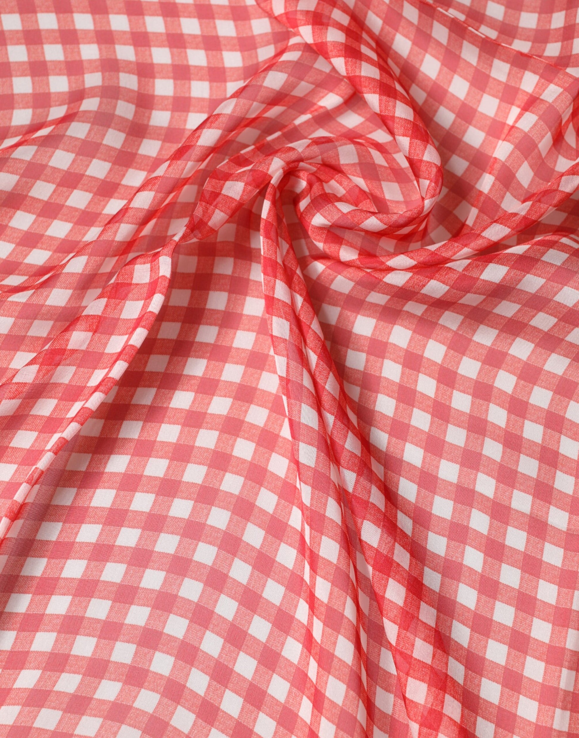Red Checkered Plaid Neck Wrap Shawl  Scarf